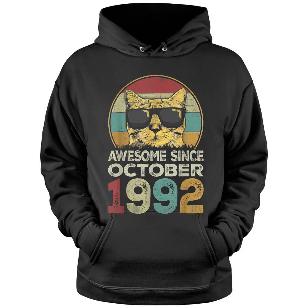 Funny Cat Awesome Since October 1992 Hoodie