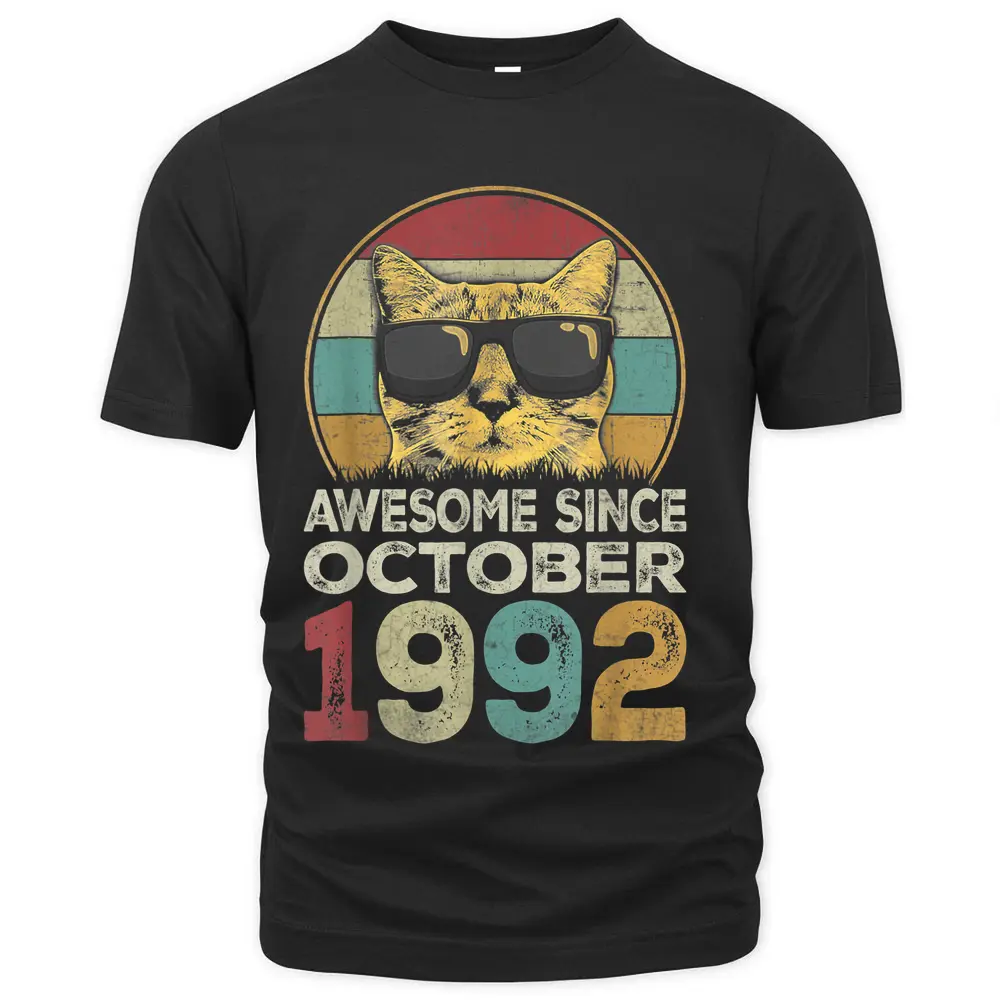 Funny Cat Awesome Since October 1992 T-Shirt