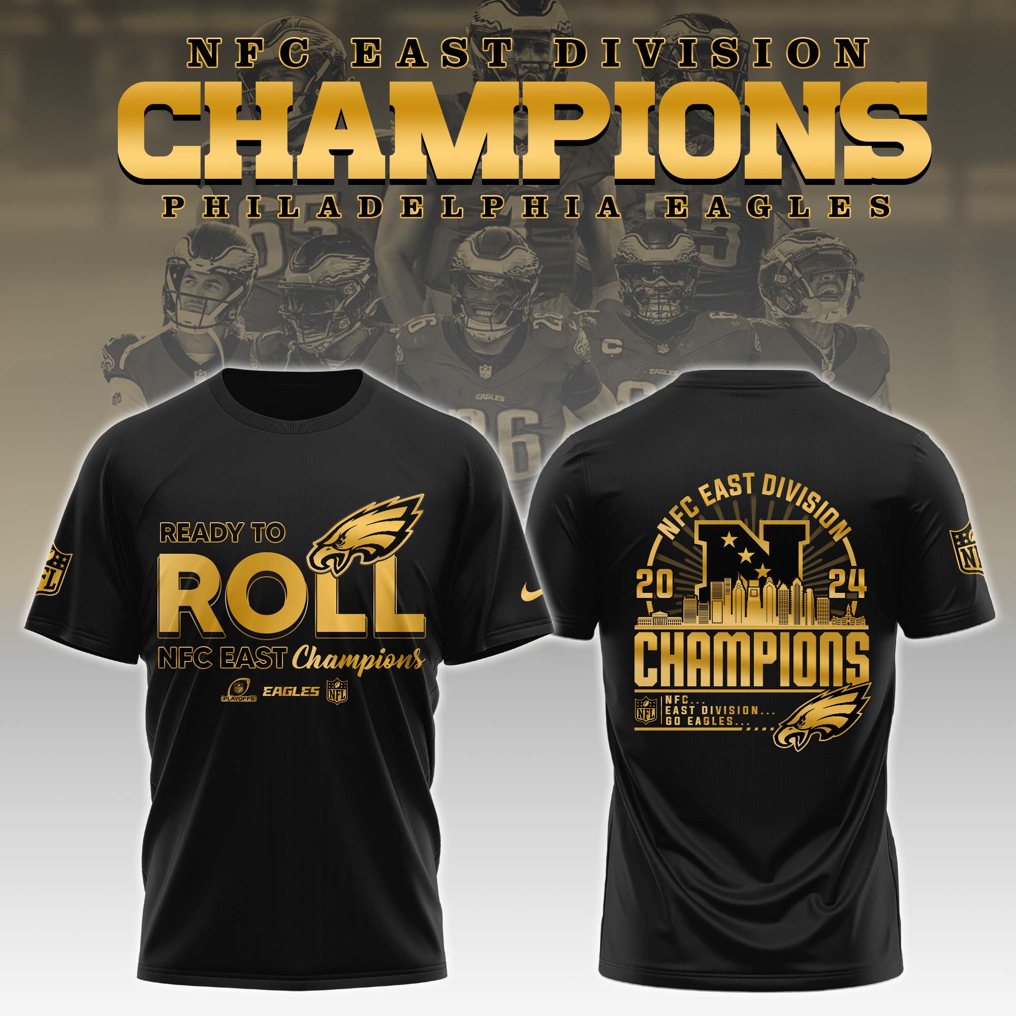2. Philadelphia Eagles 2024 NFC EAST DIVISION CHAMPIONS T-Shirt King